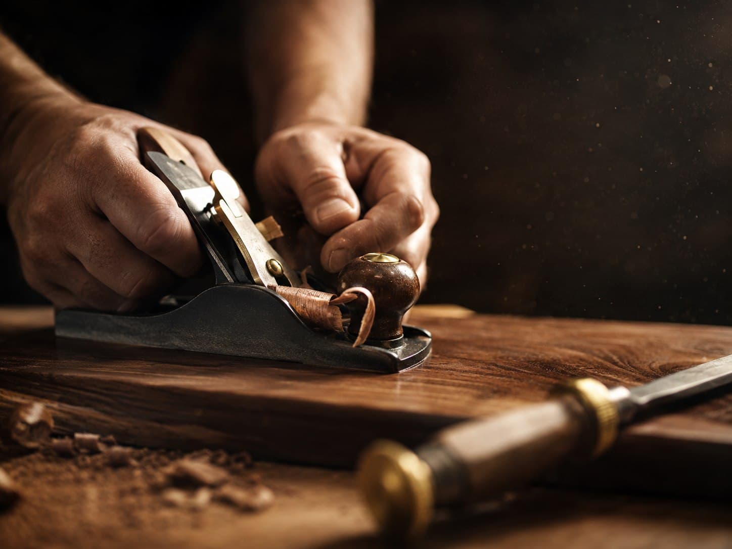 Carpenter working on custom timber joinery