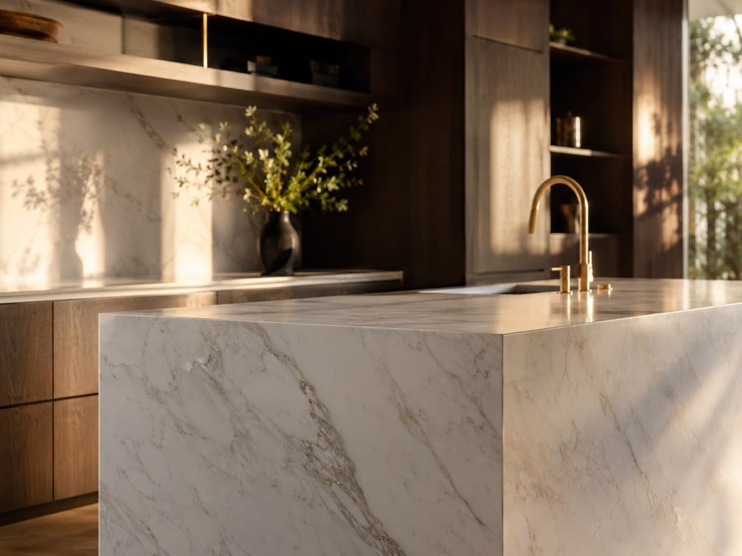 Custom modern kitchen with island and fitted cabinetry